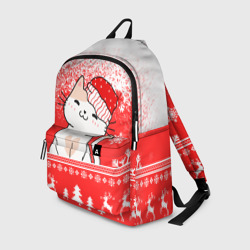 Рюкзак 3D Новогодний милый котик