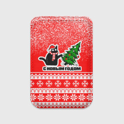Картхолдер Magsafe магнитный С новым годом - котик и ёлка