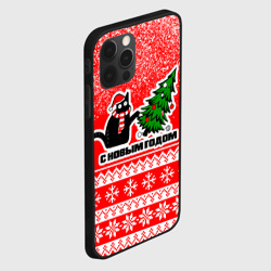 Чехол для iPhone 12 Pro С новым годом - котик и ёлка - фото 2