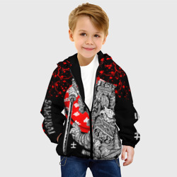 Детская куртка 3D Самурай и сакура на черном фоне - фото 2