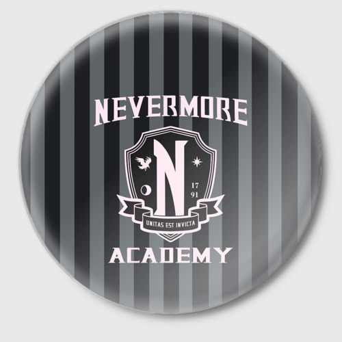 Значок с принтом Уэнcдей - Nevermore Academy - Академия Невермор, вид спереди №1