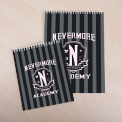 Скетчбук с принтом Уэнcдей - Nevermore Academy - Академия Невермор для любого человека, вид спереди №3. Цвет основы: белый