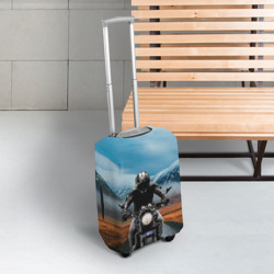 Чехол для чемодана 3D Мотоцикл в горах - фото 2