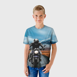 Детская футболка 3D Мотоцикл в горах - фото 2