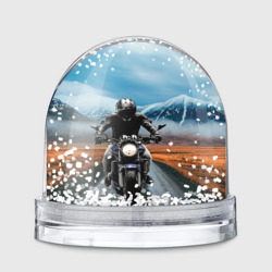 Игрушка Снежный шар Мотоцикл в горах