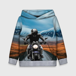 Детская толстовка 3D Мотоцикл в горах