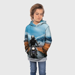 Детская толстовка 3D Мотоцикл в горах - фото 2