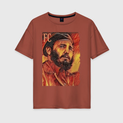 Женская футболка хлопок Oversize Фидель Кастро - вождь