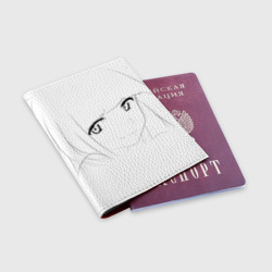 Обложка для паспорта матовая кожа Аниме девочка скетч - фото 2