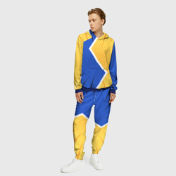 Мужской костюм с толстовкой 3D Желто-синяя молния - фото 2