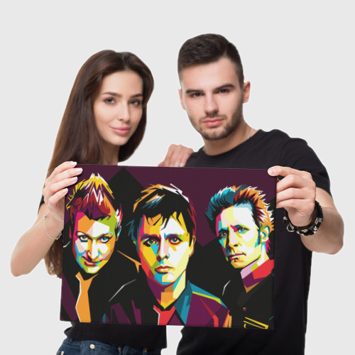 Холст прямоугольный Green day portrait, цвет 3D печать - фото 5