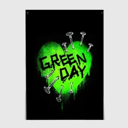 Постер Green day heart nails