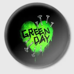 Значок Green day heart nails