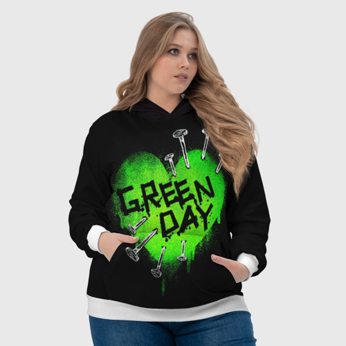 Женская толстовка 3D Green day heart nails, цвет 3D печать - фото 6