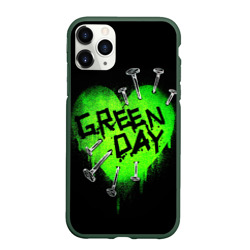 Чехол для iPhone 11 Pro матовый Green day heart nails