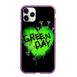 Чехол для iPhone 11 Pro Max матовый Green day heart nails