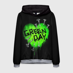 Мужская толстовка 3D Green day heart nails