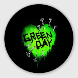 Круглый коврик для мышки Green day heart nails