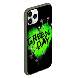 Чехол для iPhone 11 Pro матовый Green day heart nails - фото 2