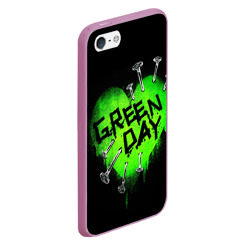 Чехол для iPhone 5/5S матовый Green day heart nails - фото 2