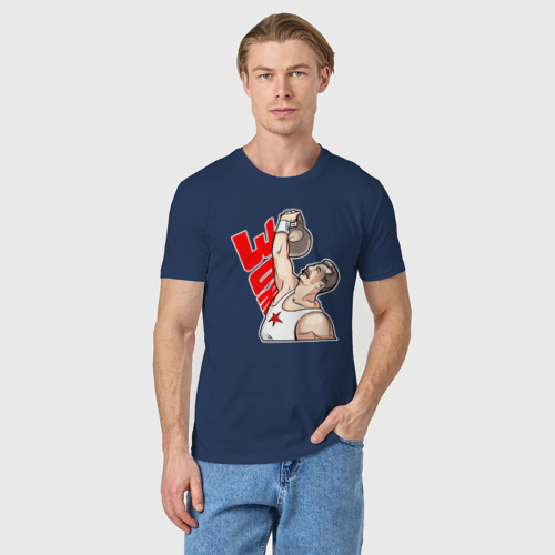 Мужская футболка хлопок Сталин за зож, цвет темно-синий - фото 3