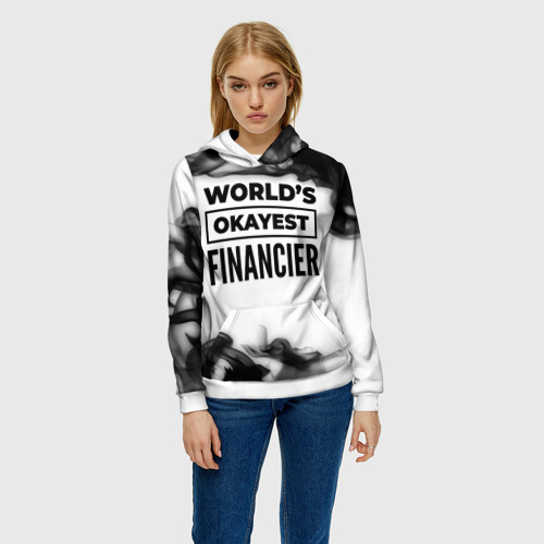 Женская толстовка 3D World's okayest financier - white, цвет 3D печать - фото 3