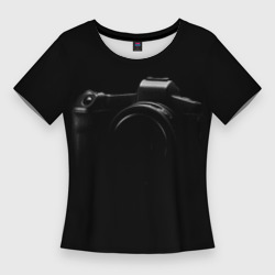 Женская футболка 3D Slim Силуэт фотокамеры