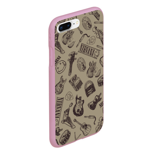 Чехол для iPhone 7Plus/8 Plus матовый с принтом Nirvana crash guitar beige, вид сбоку #3