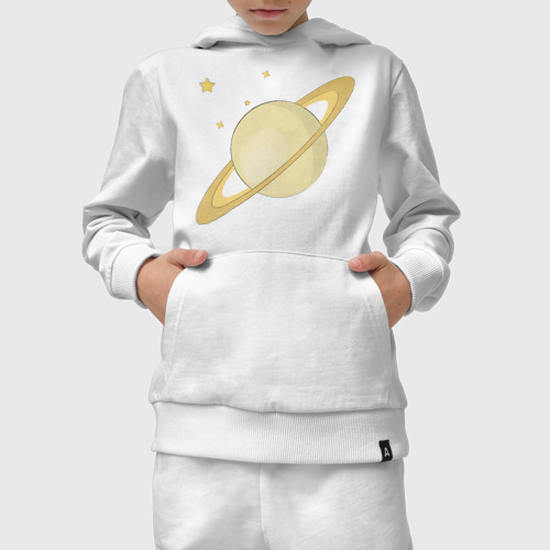 Детский костюм с толстовкой хлопок с принтом Сатурн, вид сбоку #3