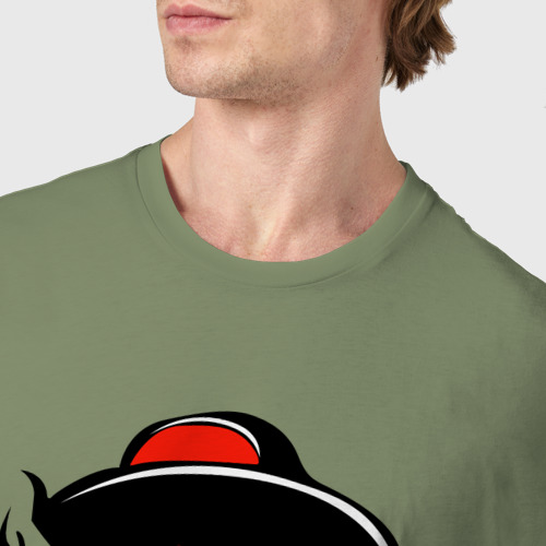 Мужская футболка хлопок Обезьяна в шляпе с сигаретой, цвет авокадо - фото 6