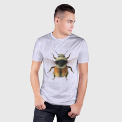 Мужская футболка 3D Slim Bombus glacialis - тип 2 - фото 2