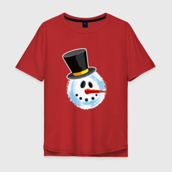 Голова мультяшного снеговика – Мужская футболка хлопок Oversize с принтом купить со скидкой в -16%
