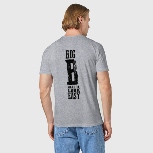 Мужская футболка хлопок Big B - make it look easy, цвет меланж - фото 4