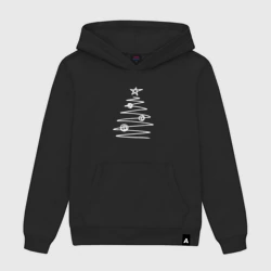 Мужская толстовка хлопок Графичная новогодняя белая ёлка