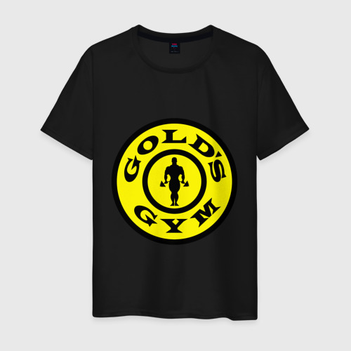 Мужская футболка хлопок Gold`s gym, цвет черный