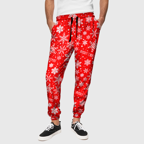 Мужские брюки 3D Merry christmas new year, цвет 3D печать - фото 4