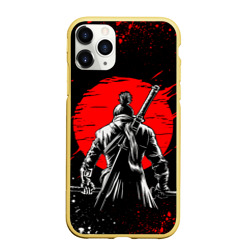 Чехол для iPhone 11 Pro Max матовый Самурай - красное солнце