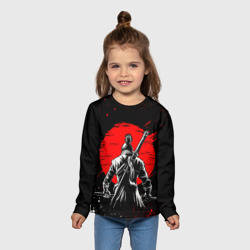 Детский лонгслив 3D Самурай - красное солнце - фото 2