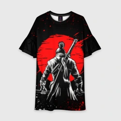 Детское платье 3D Самурай - красное солнце