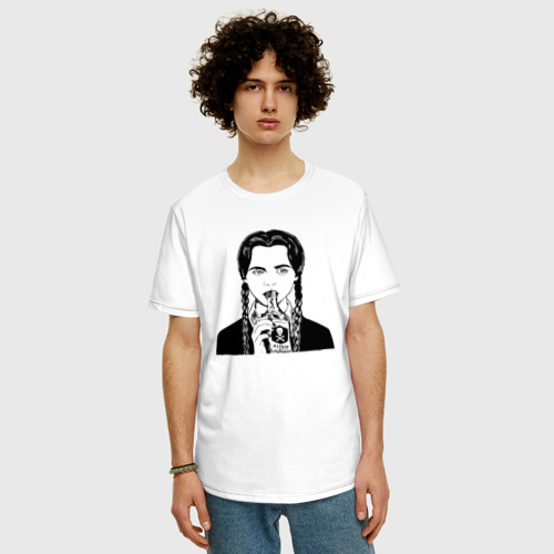 Мужская футболка хлопок Oversize с принтом Уэнсдей Аддамс - poison, фото на моделе #1