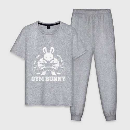 Мужская пижама хлопок Gym bunny powerlifting, цвет меланж