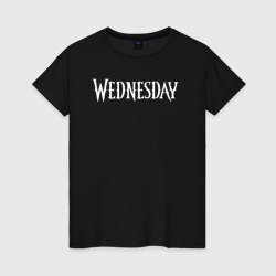 Женская футболка хлопок Wednesday logo