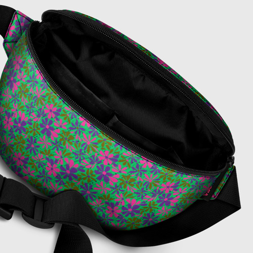 Поясная сумка 3D с принтом Яркий неоновый цветочный узор, фото #6