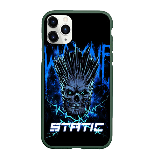 Чехол для iPhone 11 Pro матовый с принтом X Static - Wayne Static skull, вид спереди #2