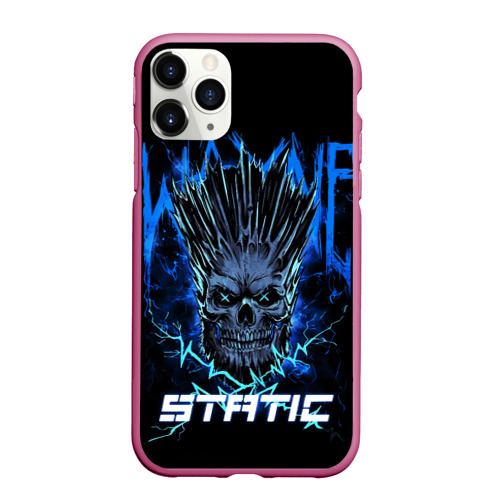 Чехол для iPhone 11 Pro Max матовый с принтом X Static - Wayne Static skull, вид спереди #2
