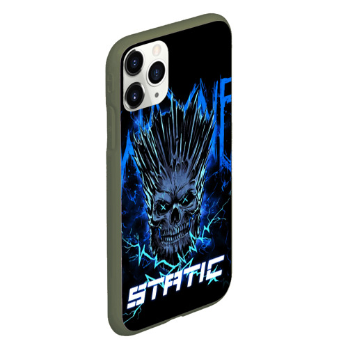 Чехол для iPhone 11 Pro матовый с принтом X Static - Wayne Static skull, вид сбоку #3