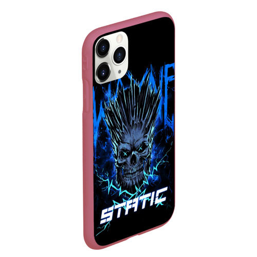 Чехол для iPhone 11 Pro Max матовый с принтом X Static - Wayne Static skull, вид сбоку #3