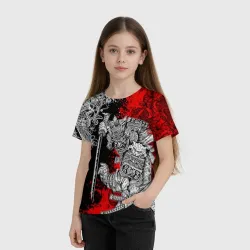 Детская футболка 3D Самурай и драконы - фото 2