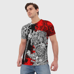 Мужская футболка 3D Самурай и драконы - фото 2