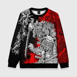 Детский свитшот 3D Самурай и драконы